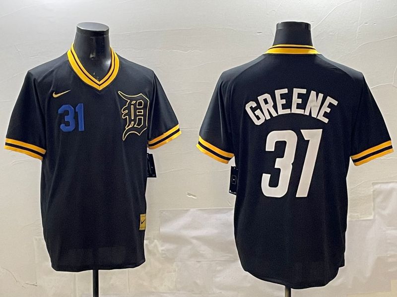 Men Detroit Tigers #31 Greene Black Gold Game 2025 Nike MLB Jersey style 3